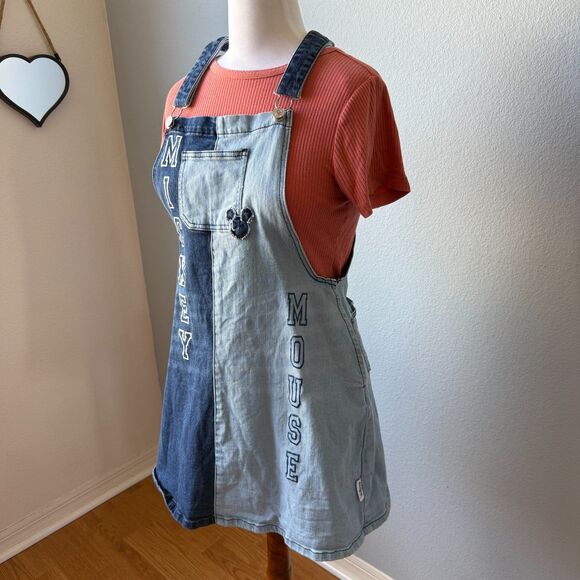 Disney Her Universe Mickey Mouse Denim Overall Dress Size Medium - Picture 2 of 12